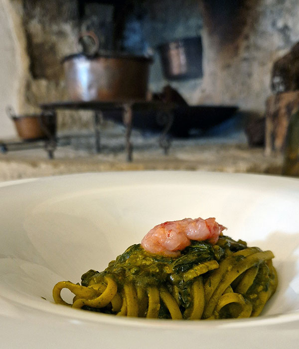 Linguine, friarielli e gamberi