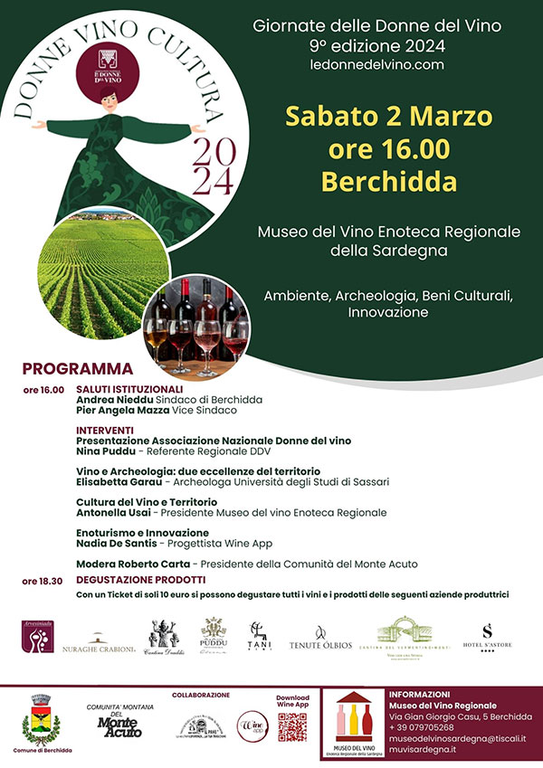Locandina Storie Donne del Vino Berchidda