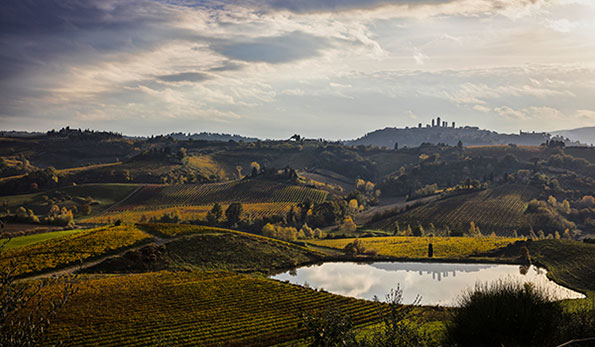 Paesaggio autunnale a San Gimignano