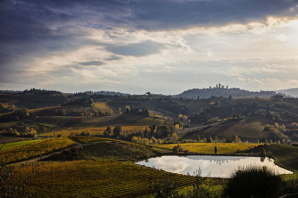 Paesaggio autunnale a San Gimignano