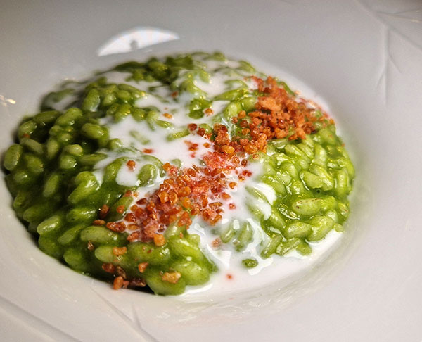 Risotto con erbe selvatiche e kefir