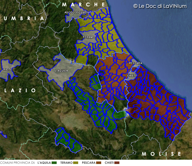 mappa vino Abruzzo Doc