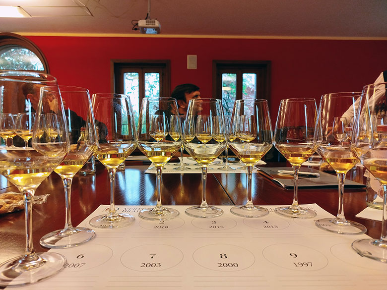 verticale di nove annate del Braide Alte nel calice