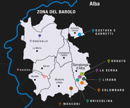 Posizione dei vigneti