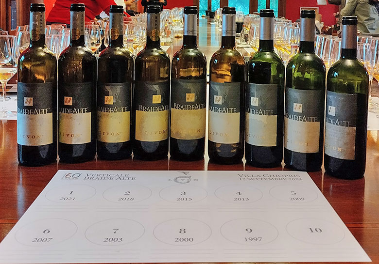 verticale di nove annate del Braide Alte