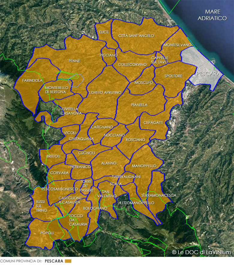 Le DOC dell'Abruzzo: Abruzzo Sottozona Colline Pescaresi