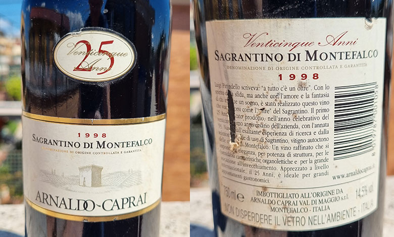 Sagrantino di Montefalco 25 anni 1998 Arnaldo Caprai