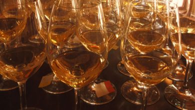 Vini bianchi nel calice