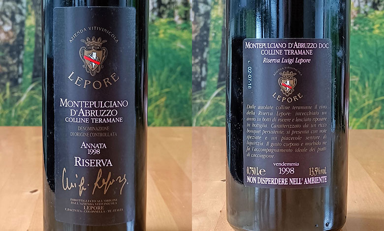 Montepulciano d’Abruzzo Colline Teramane Riserva Luigi Lepore 1998 Lepore