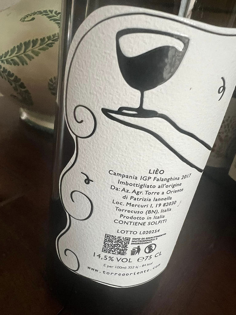 Falanghina Liéo 2017 Torre a Oriente