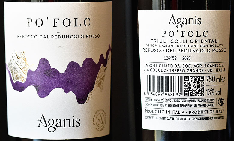 Friuli Colli Orientali Refosco dal Peduncolo Rosso 2023 Po’ Folc – Aganis