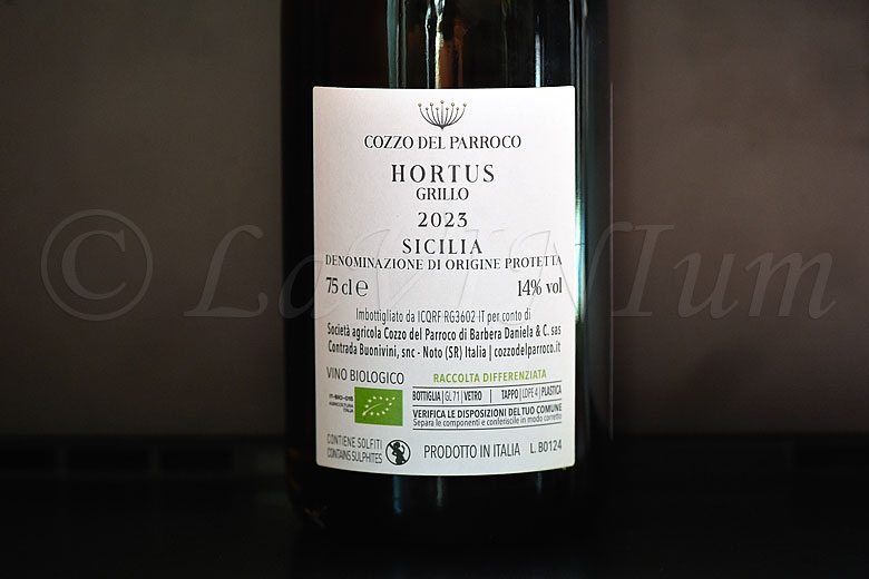 Sicilia Grillo Hortus 2023 Cozzo del Parroco