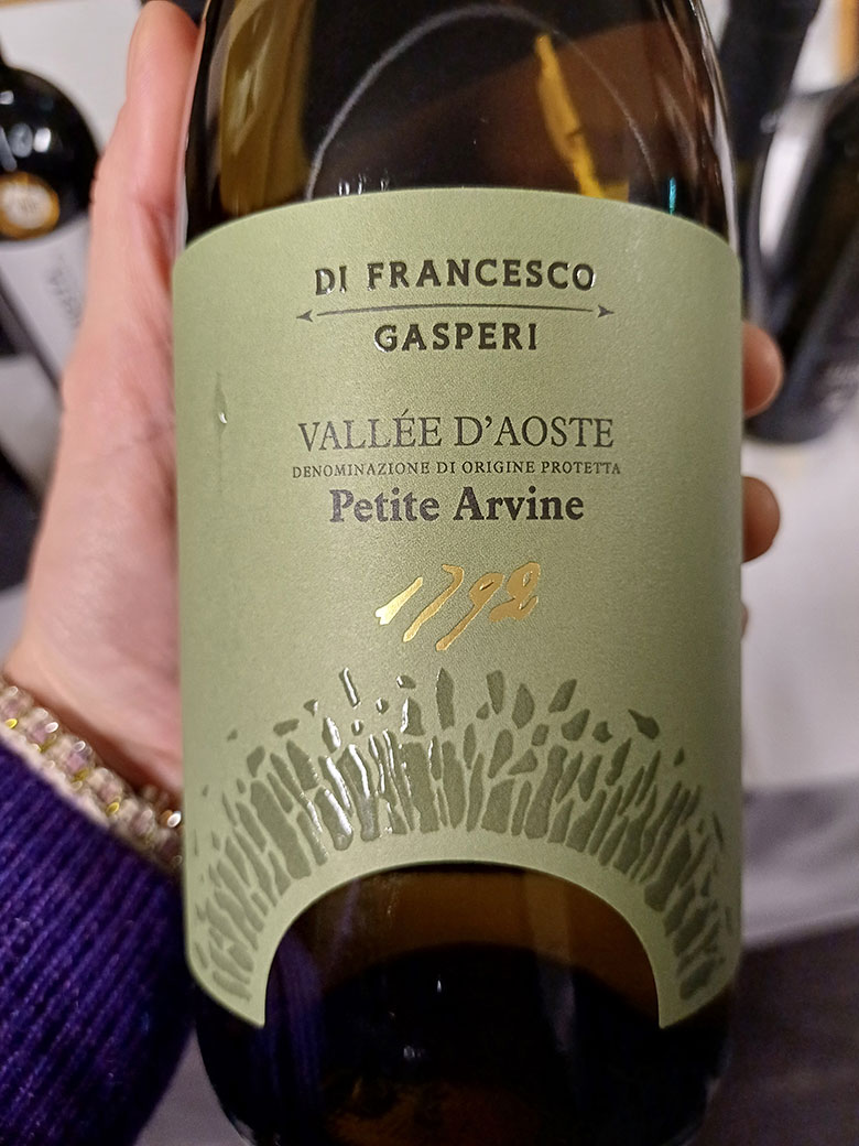 Vallée d’Aoste Dop Petite Arvine 1792 annata 2023 Di Francesco Gasperi