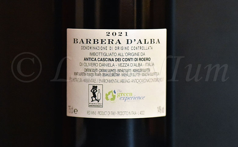 Barbera d'Alba 2021 Antica Cascina dei Conti di Roero