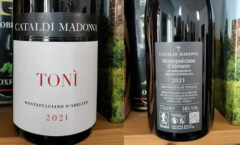 Montepulciano d'Abruzzo 2021 Tonì Cataldi Madonna