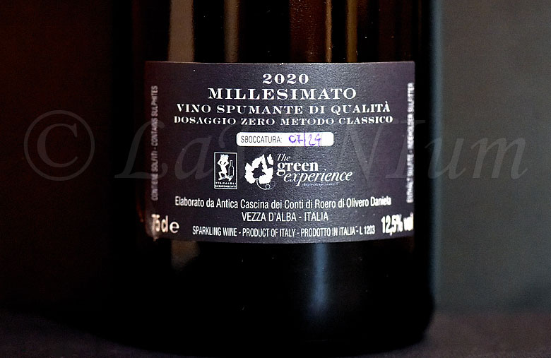 San Giovanni Dosaggio Zero Metodo Classico Millesimato 2020 Antica Cascina dei Conti di Roero