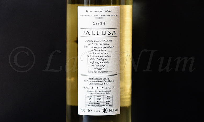 Vermentino di Gallura Superiore Paltusa 2022 Tenuta Paltusa