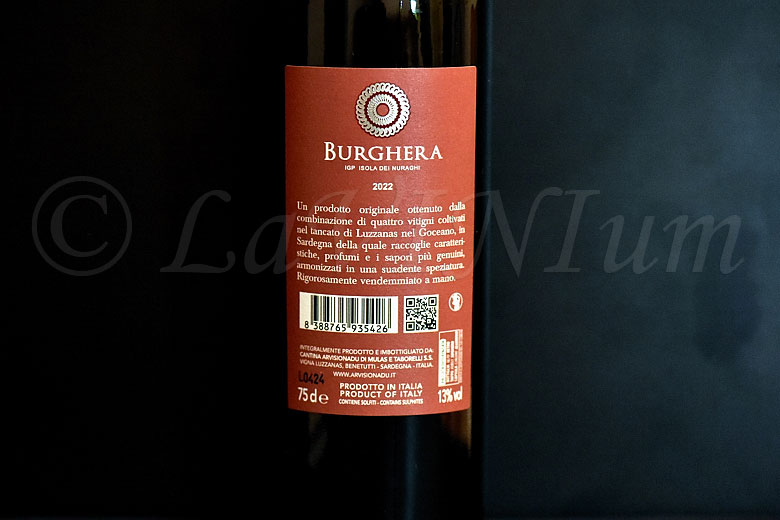 Rosso Burghera 2022 Cantina Arvisionadu
