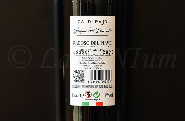 Raboso del Piave Sangue del Diavolo 2020 Ca' di Rajo