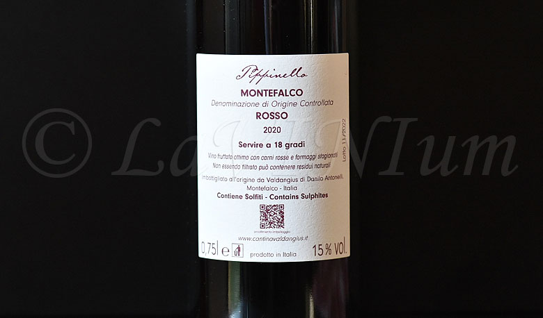 Montefalco Rosso Pippinello 2020 Valdangius