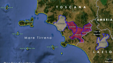 Mappa vino doc Bianco di Pitigliano
