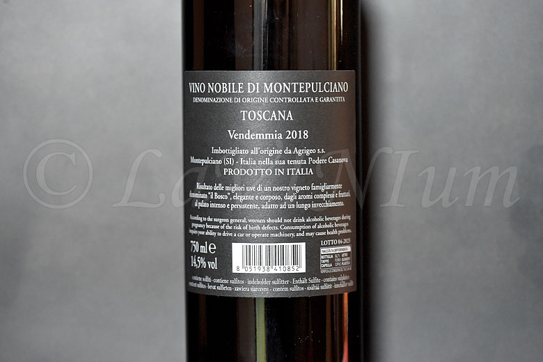 Vino Nobile di Montepulciano Settecento 2018 Podere Casanova