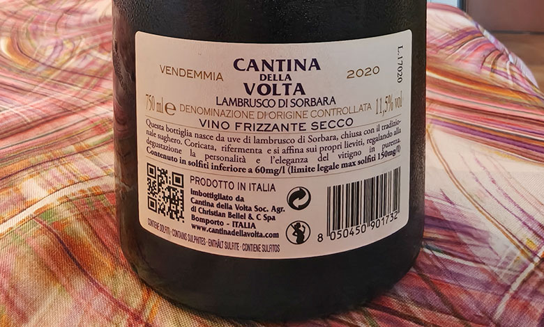 Lambrusco di Sorbara Rimosso 2020 Cantina della Volta