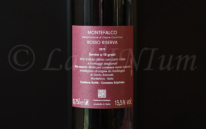 Montefalco Rosso Riserva 2019 Valdangius