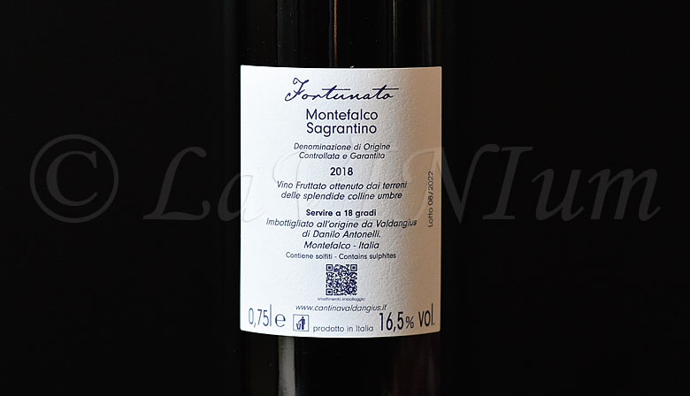 Montefalco Sagrantino Fortunato 2018 Valdangius