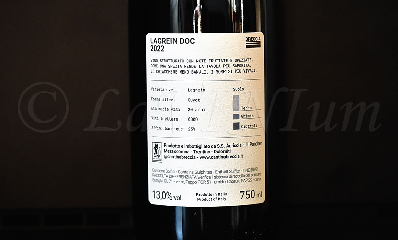Trentino Lagrein Nerogelso 2022 Breccia