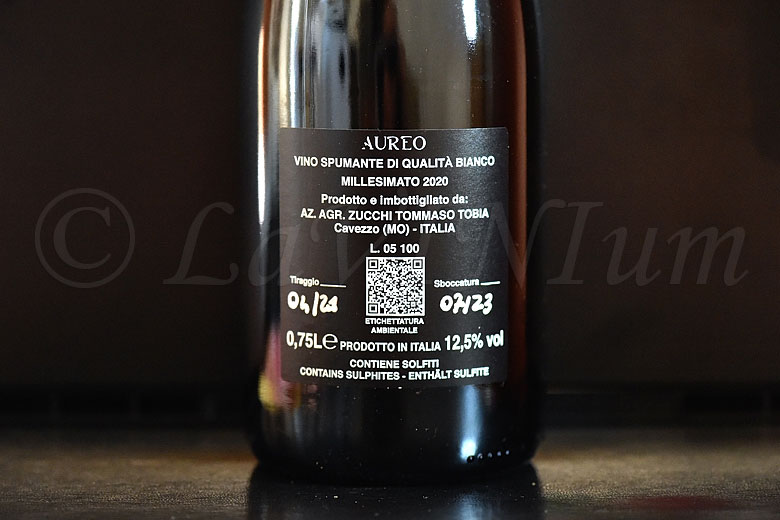 Aureo Bianco Metodo Classico Dosaggio Zero Millesimato 2020