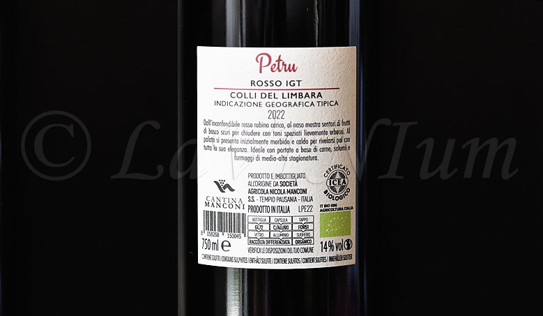 Rosso Petru 2022 Cantina Manconi