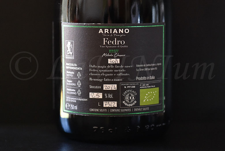 Fedro Brut Metodo Classico 2021 Cantina Ariano