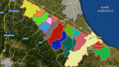 Mappa vino Doc Romagna Sottozona Coriano