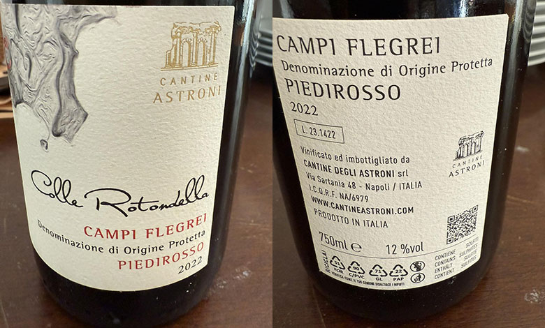 Campi Flegrei Piedirosso Colle Rotondella 2022 Cantine Astroni
