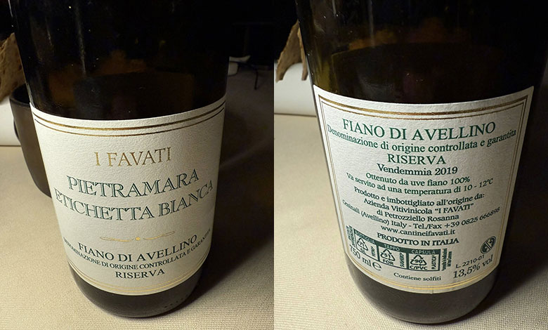 Fiano di Avellino Pietramara Etichetta Bianca 2019 I Favati