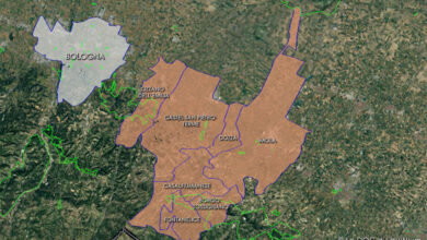 Cartina vino doc Emilia-Romagna sottozona Colli d'Imola