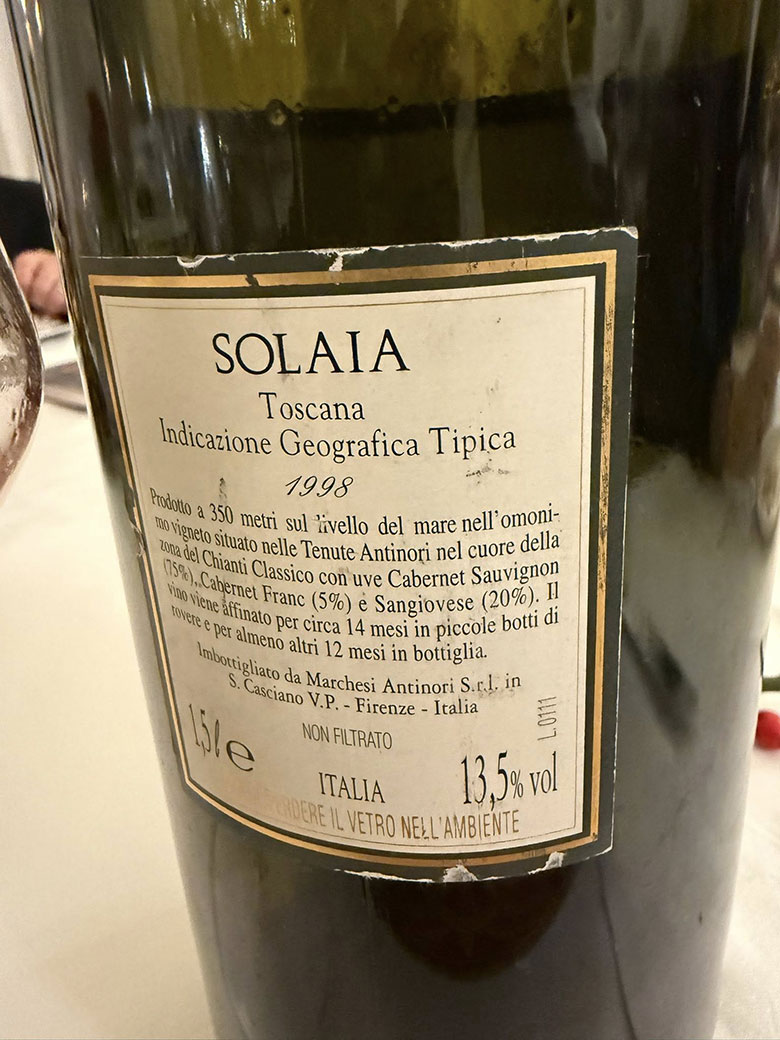 Solaia 1998 Marchesi Antinori in Magnum