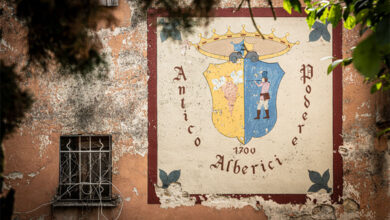 Affresco sul muro di Villa Alberici