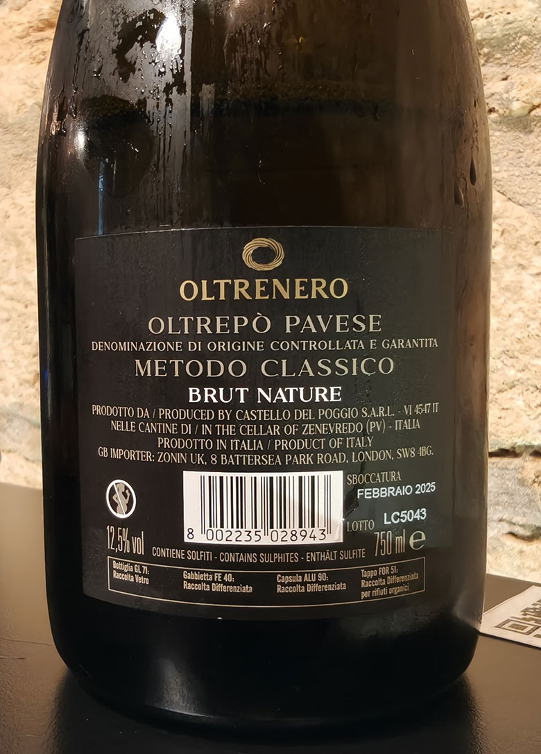 Oltrepò Pavese Pinot Nero Brut Nature 2019 Oltrenero