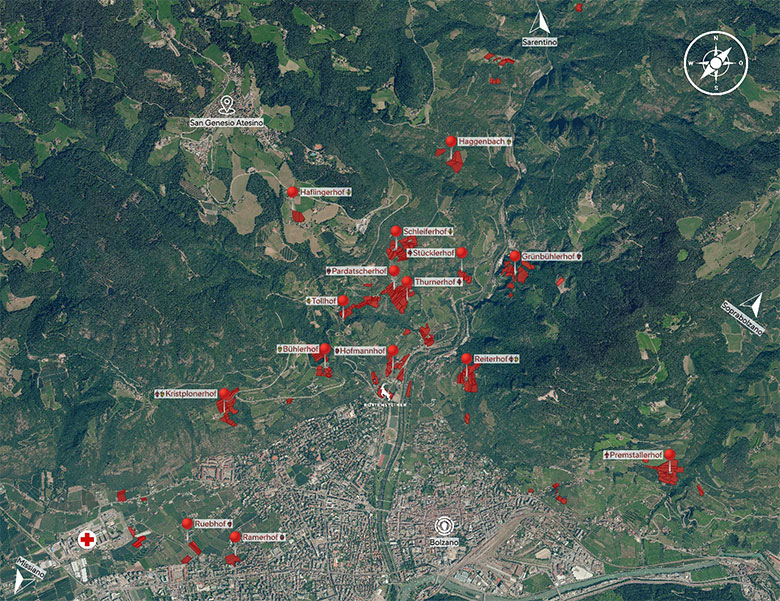 I masi dove risiedono le vigne