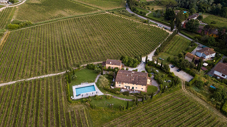 Vista aerea della Fattoria Sardi