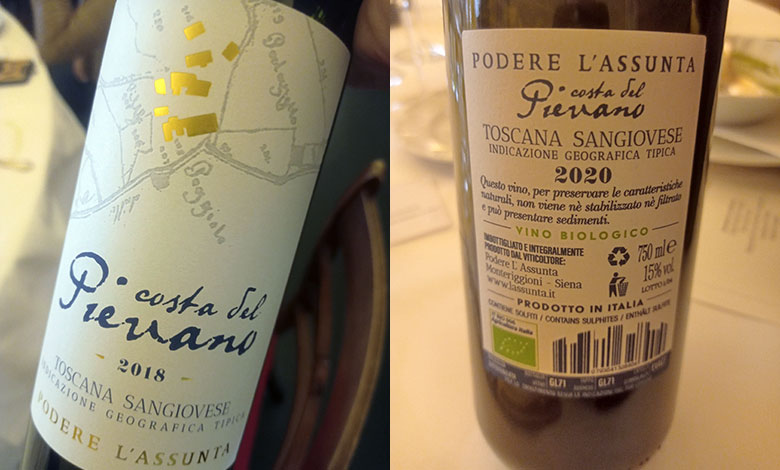 Sangiovese Costa del Pievano 2020 Podere L'Assunta