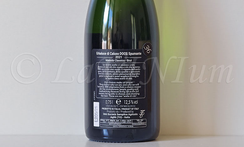 Erbaluce di Caluso Spumante Scelte di Vite 2021 Cantina 366