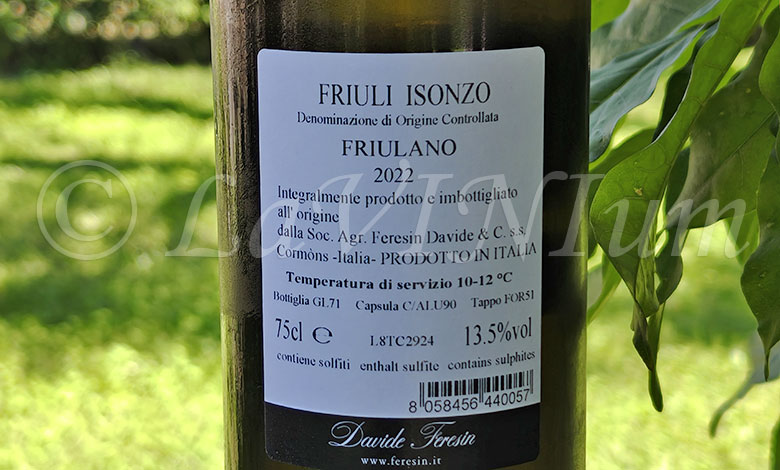 Friuli Isonzo Friulano 2022 Davide Feresin