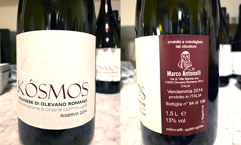 Cesanese di Olevano Romano Kòsmos 2014 Marco Antonelli