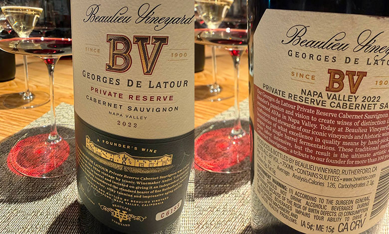 Georges De Latour Private Reserve Cabernet Sauvignon 2022, Beaulieu Vingard in Napa Valley