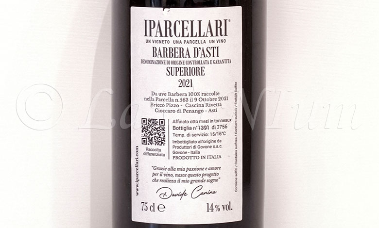 Barbera d'Asti Superiore Parcella 563 2021 I Parcellari